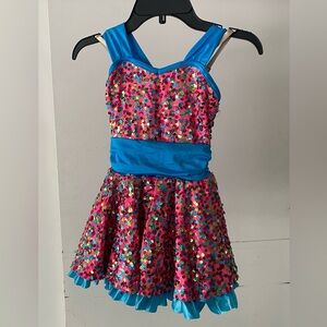 Costume Gallery Retro Pink Sequin Mini Dress Dance Costume